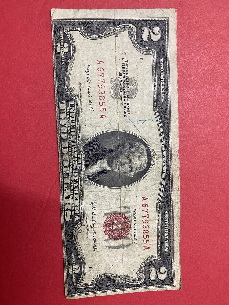 Fancy Serial Number (5) Four $1 & $2 Red Seal & Silver Certificate .