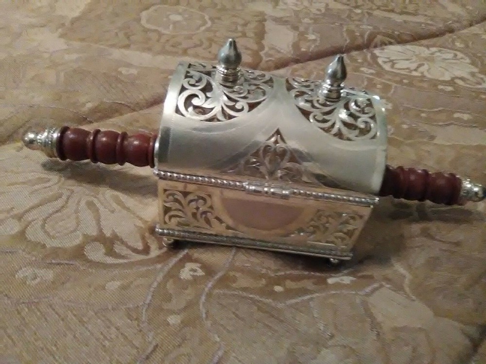 LARGE EAST INDIAN SOLID SILVER BOX PALLANQUIN DESIGN PIERCED FRETWORK 387grams