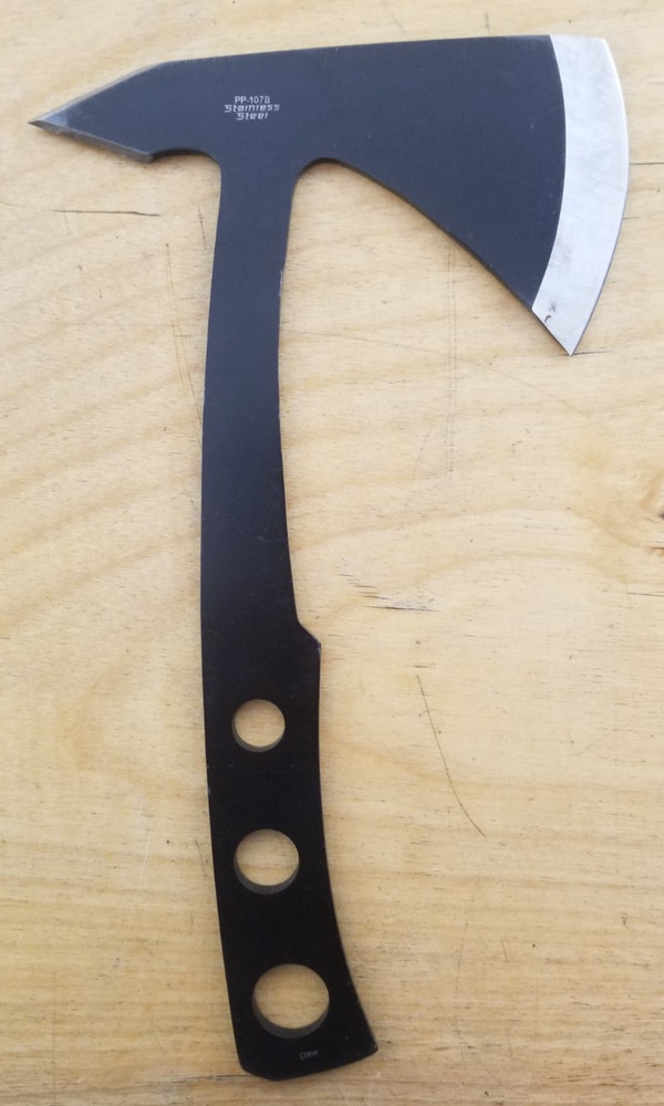 Perfect Point 9.5" Black Stainless Throwing Axe with Sheath