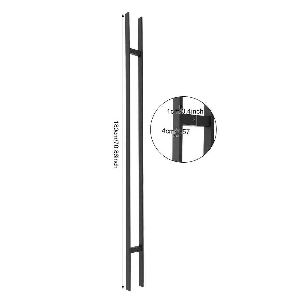Push Pull Door Handle H-shaped Door Pull Handle Double Sided Stainless Steel