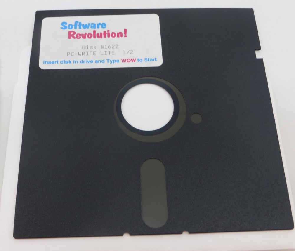 PC-Write Lite 5.25" Floppy Disk IBM vintage computer program disc