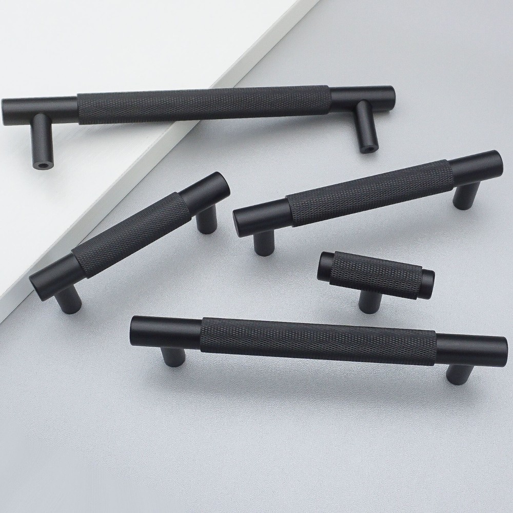 Black Knurle Drawer Pulls Modern Cabinet Pulls knobs Dresser Knobs Wardrobe Pull