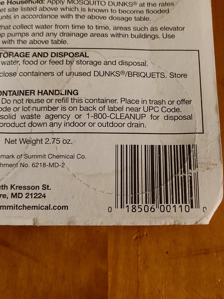 Summit Mosquito Dunks Floating Pod Kill Biologically Safe Method 6 pack -NEW