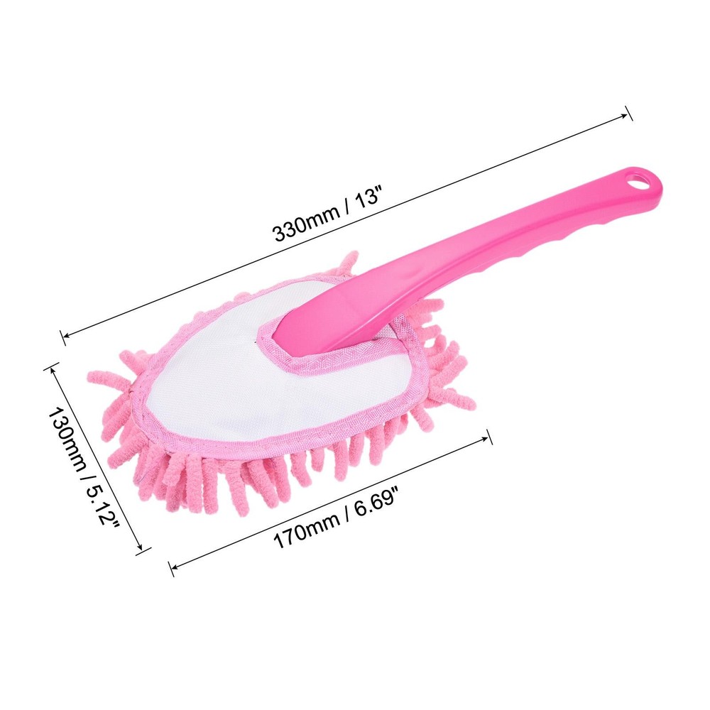 Microfiber Chenille Dust Washable Cleaning Brush Dust Tool, Pink