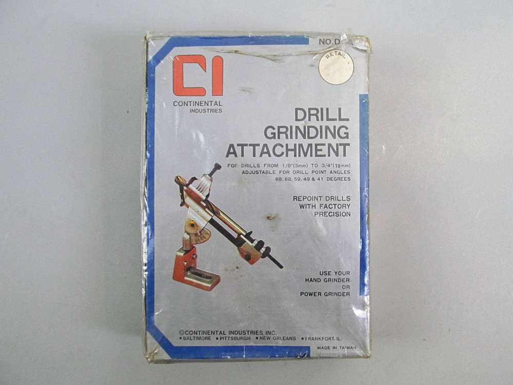 CI Drill Bit Sharpener Grinding Attachment DGA Vintage New NOS