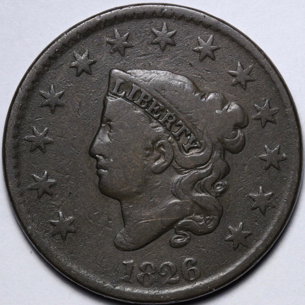 1826 Coronet Head Large Cent FINE E106 TTANM
