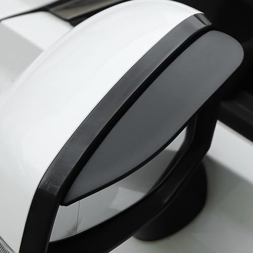 Car Rearview Rain Eyebrow Shield,Car Mirror Rain Protector 2PC Solid Black