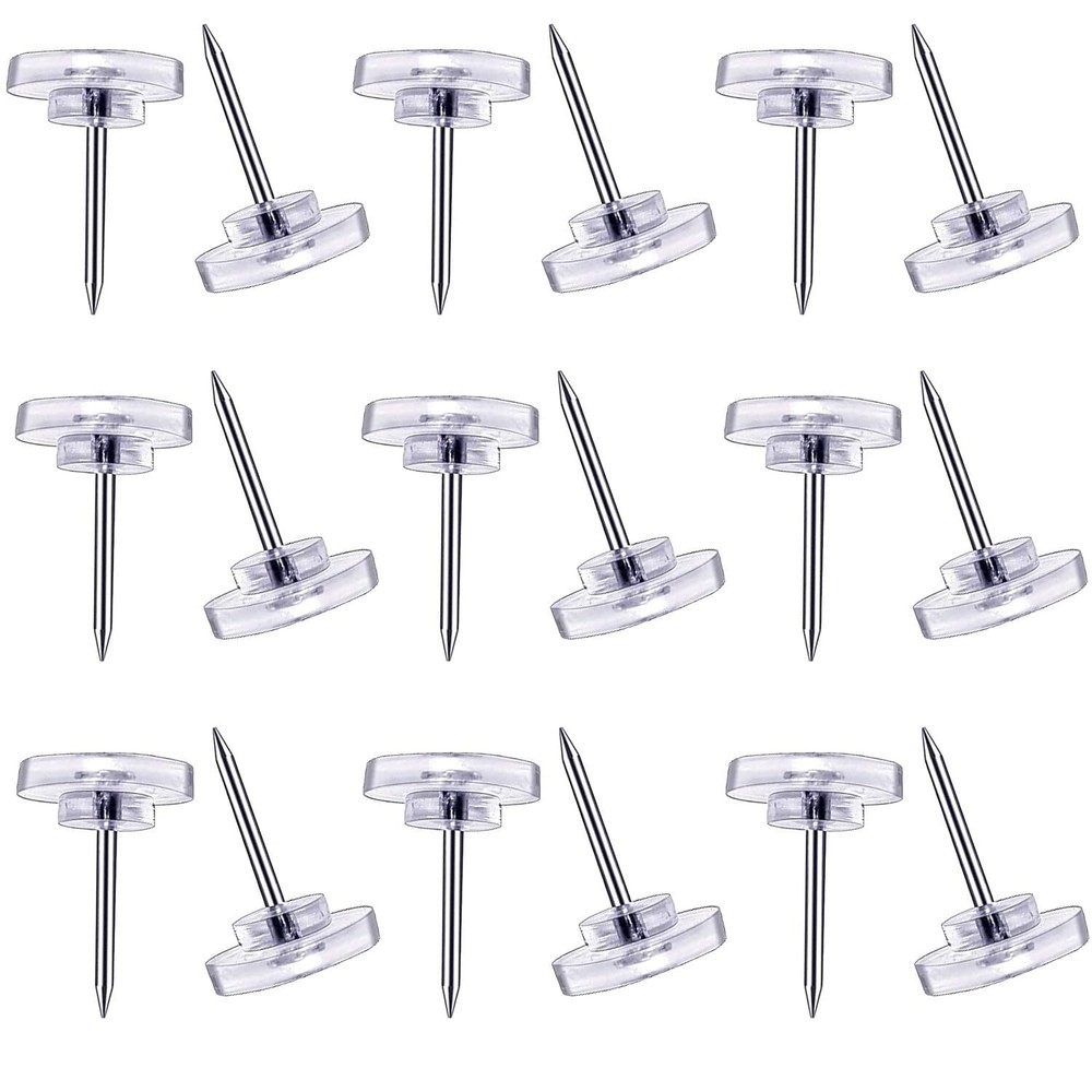 150 Count Push Pins, Willrain Clear Thumb Tacks Suitable