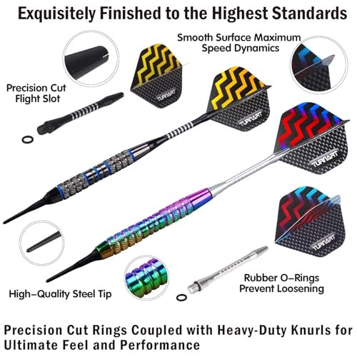 Darts Plastic Tip - Professional Soft Tip Darts Set for Electronic Colorful