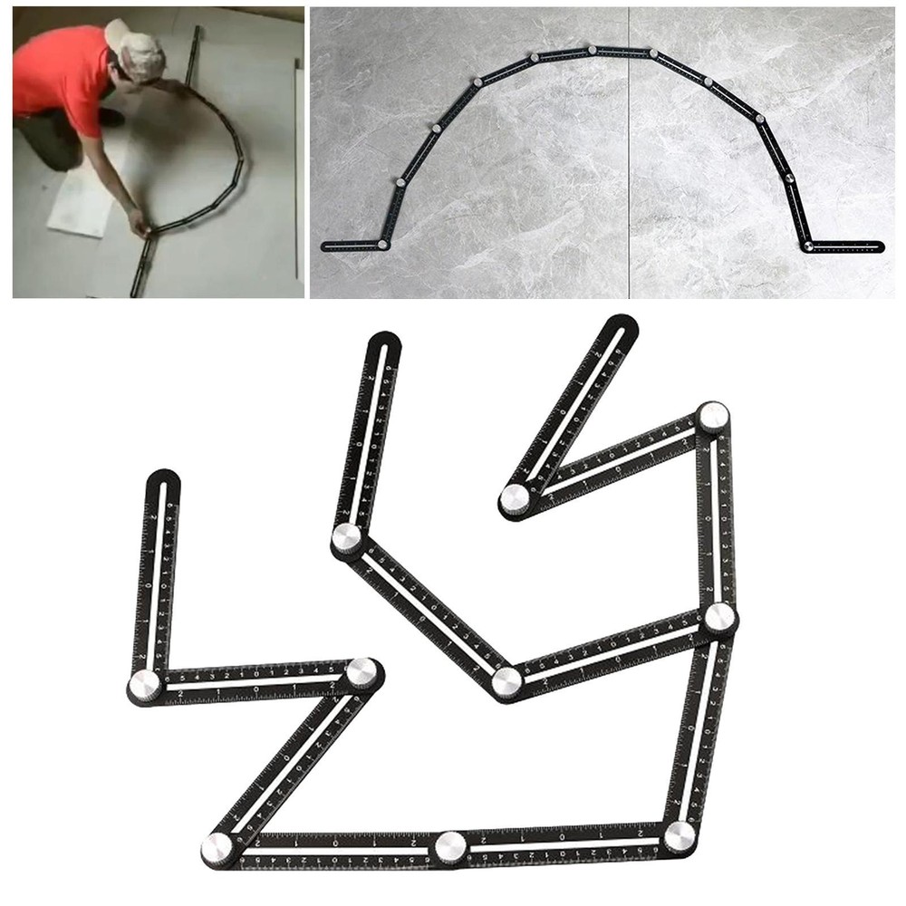 Multi Angle Measuring Ruler Angle Template Tool Aluminum Alloy Tile Measuring