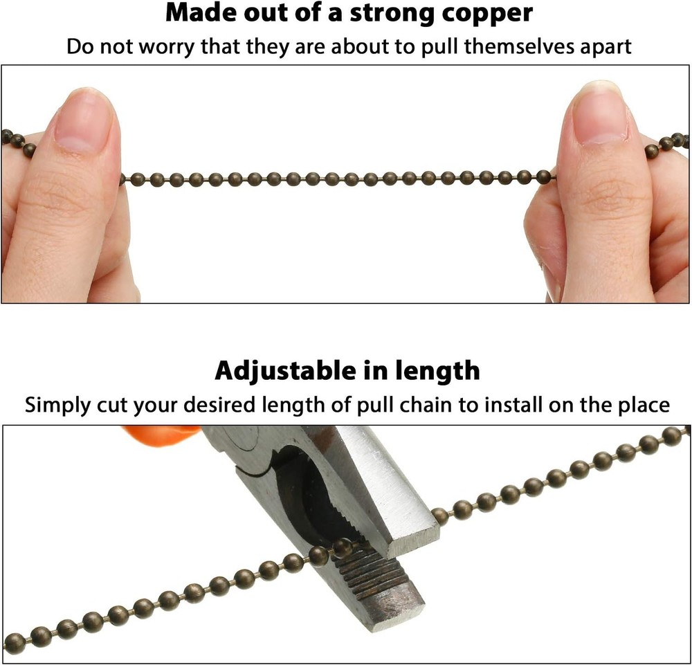 8 Pieces Ceiling Fan Pull Chains Extender Wooden Pendant Pull Chain Extension