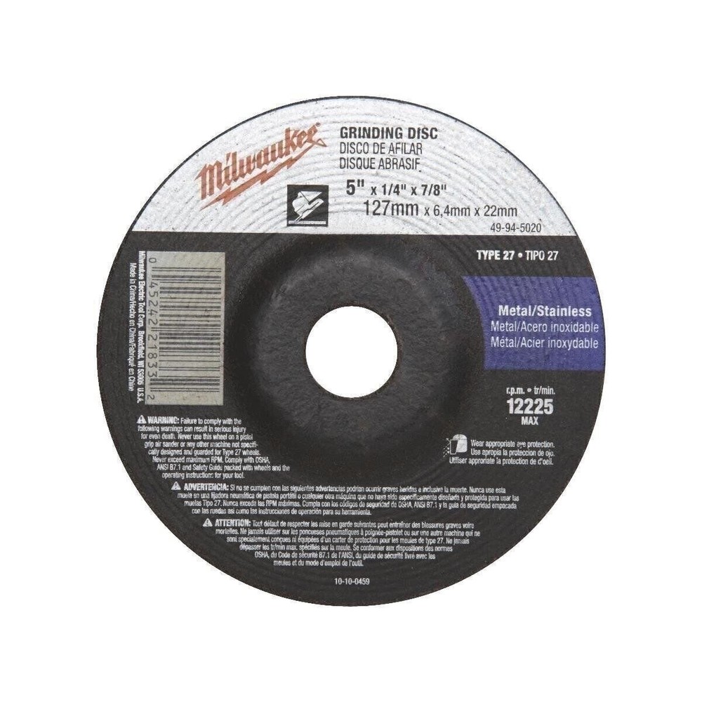 Milwaukee 5 X 1/4 X 7/8 Grind Disc