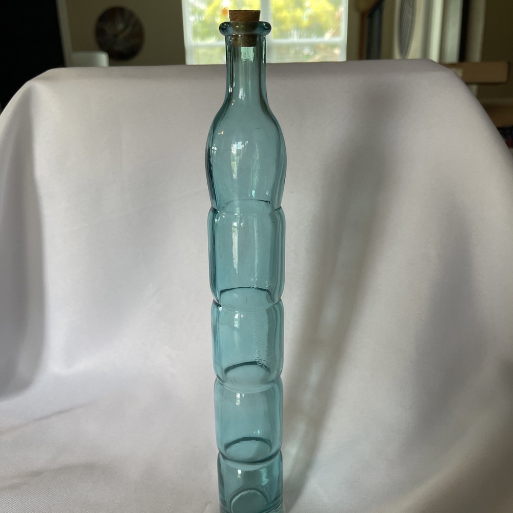 Aqua Blue Bottle 12 Inches Tall