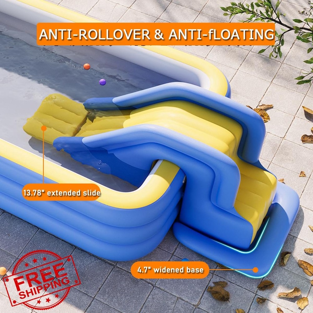Inflatable Pool Slide Universal Backyard Water Slide Blue