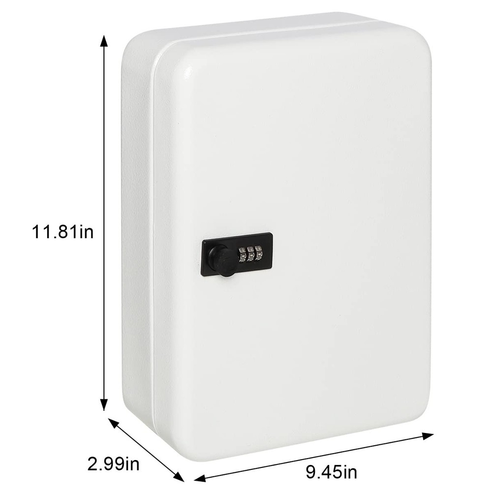 Secure Key Box with Combination Lock, Key Cabinet Wall Mount Lock Box with 48...