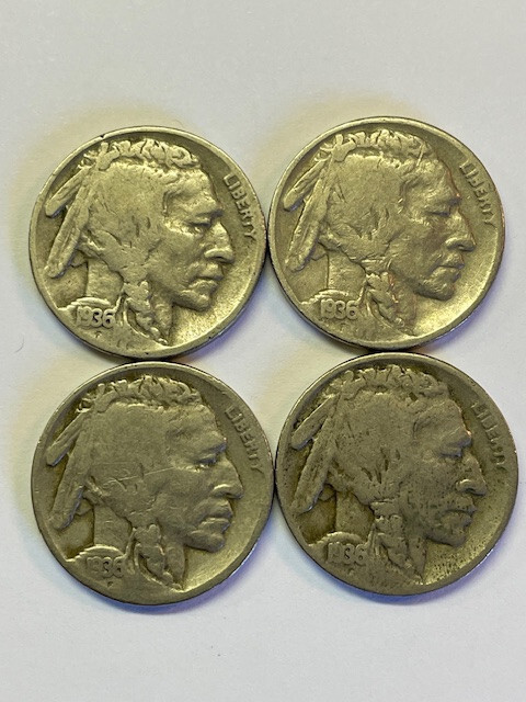 Four (4) 1936-D Buffalo Nickels