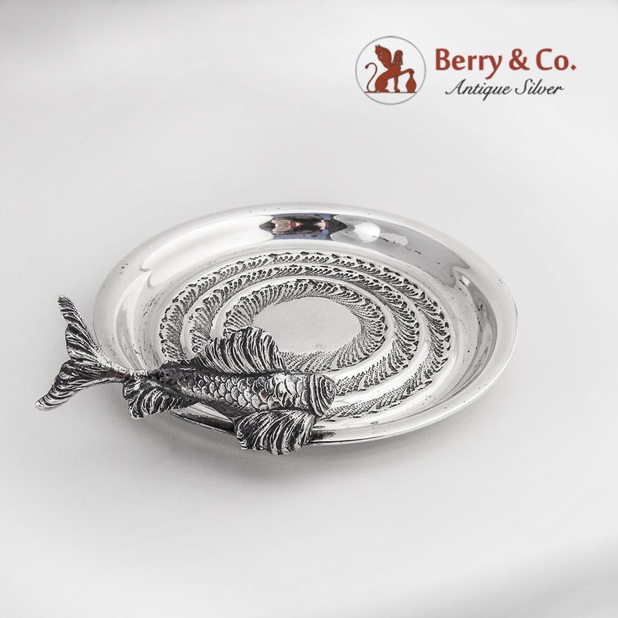 Figural Fish Serving Dish 800 Silver Florence 1950