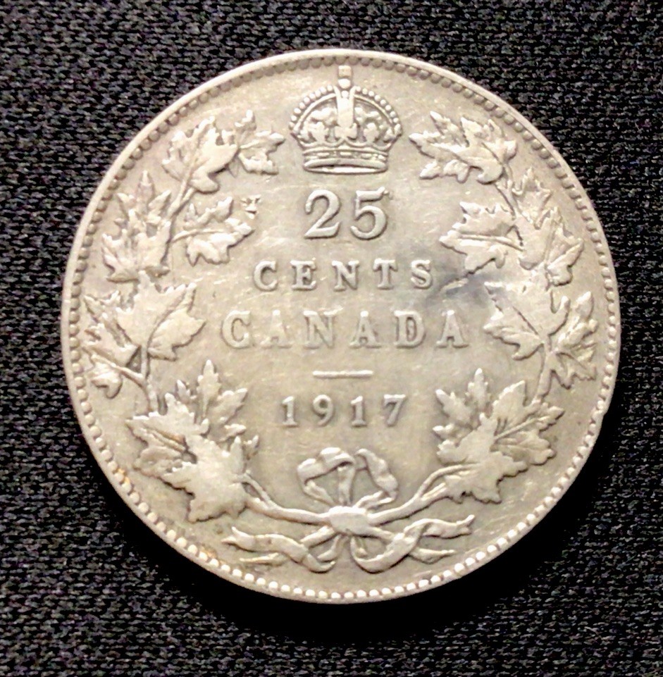 1917 Canada Silver 25 Cents! Nice Definition! ENN Coins