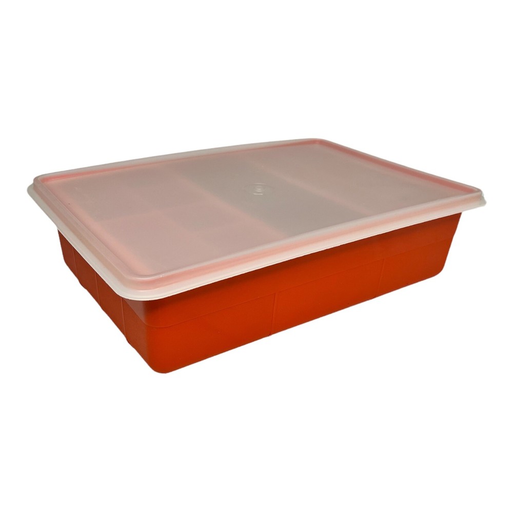 Tupperware Tuppercraft Organizer Container With Inserts - Orange - 1421 - EUC