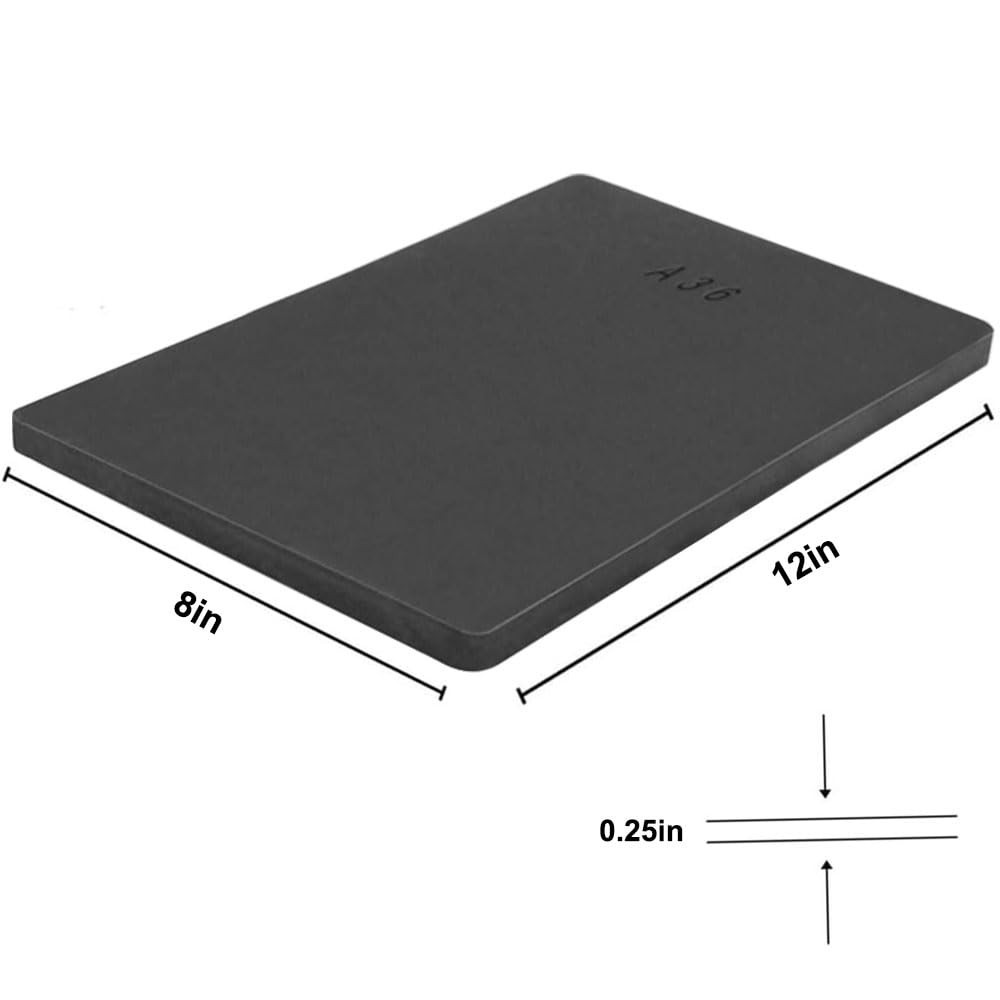 4pc 1/8" A36 Hot Rolled Steel Sheet 8x12" Black Rectangular
