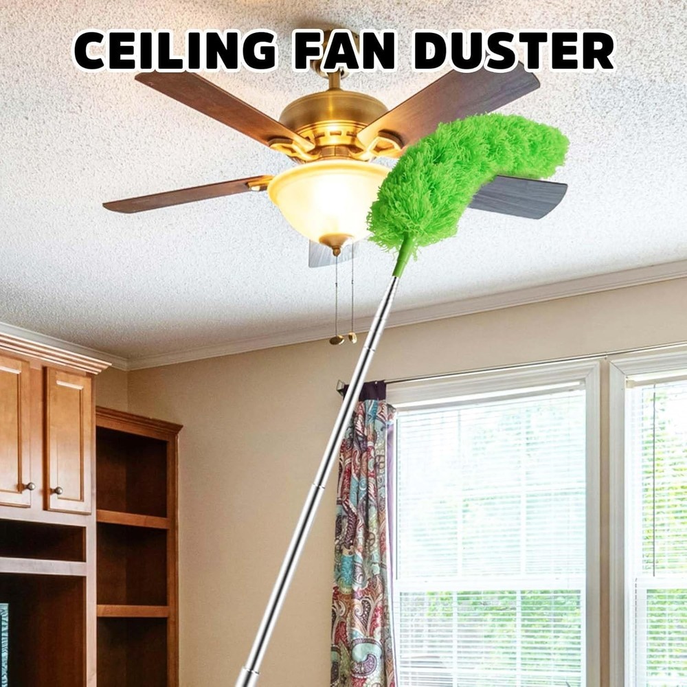 Cobweb Duster with Extension Pole, Ceiling Fan Duster with Long Handle, Spide...