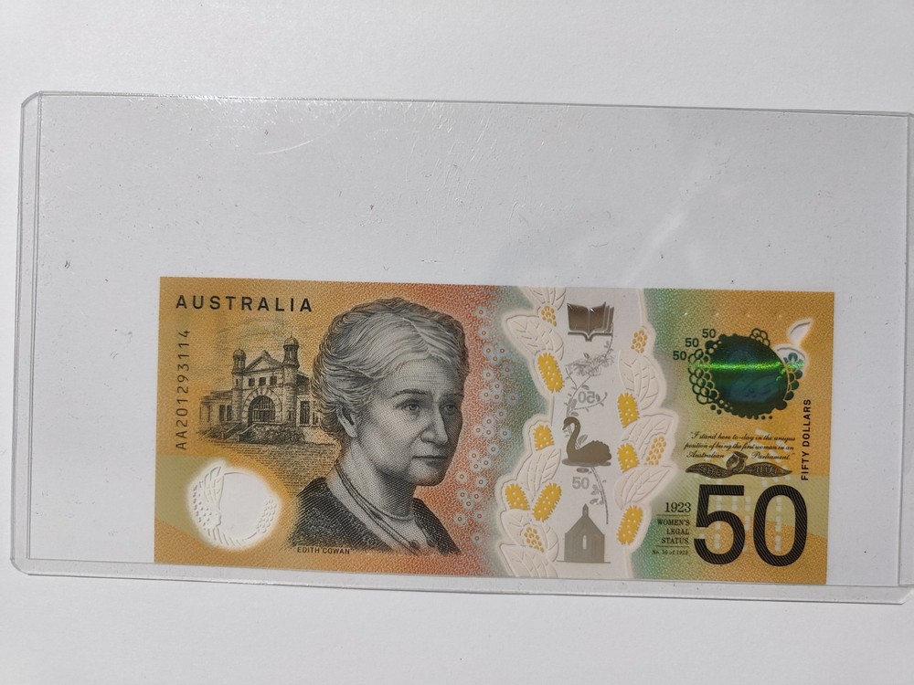 Australia 2020 $50 Banknotes First Prefix UNC #AA201293114