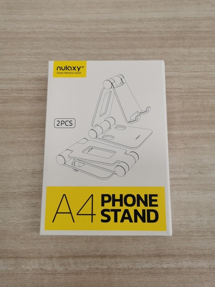 2 Pack Nulaxy Dual Folding Cell Phone Stand Fully Adjustable Foldable Desktop