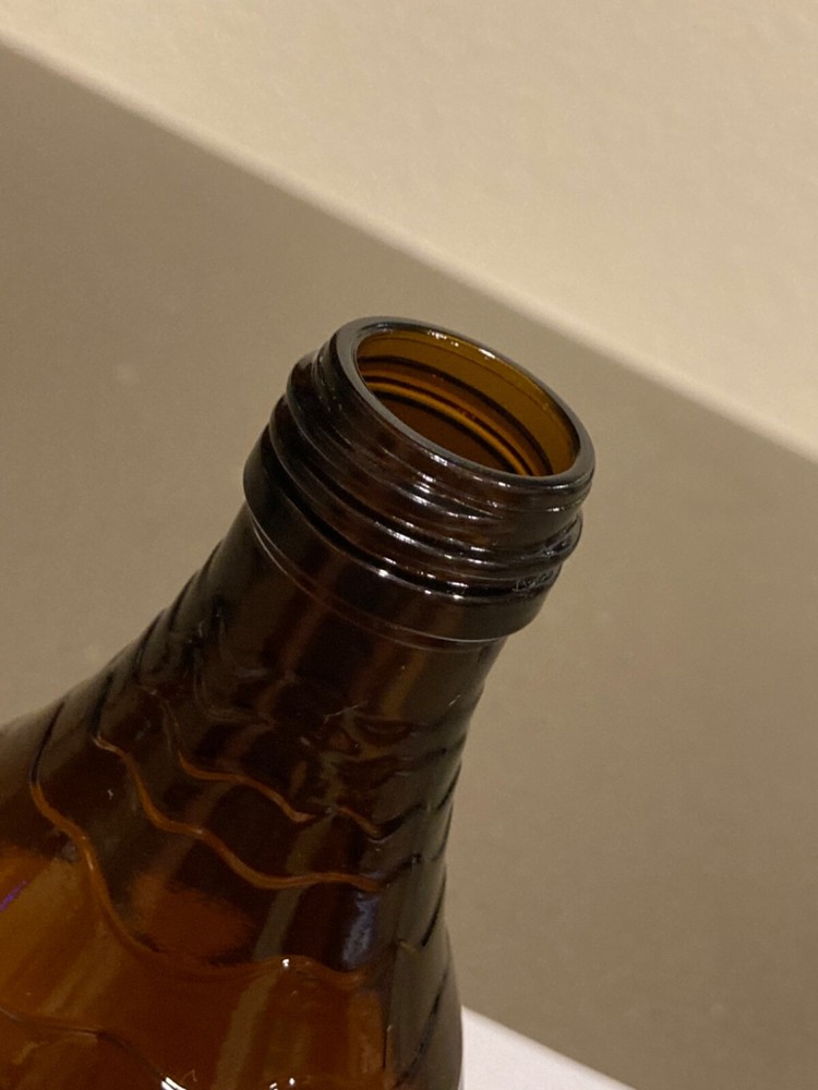 Brown Glass Bottle - Embossed with Scalloped Design