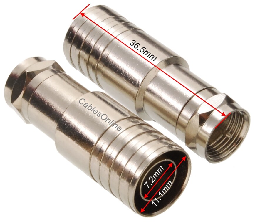 RG11 Crimp-On Type Silver Plate Contacts F-Connector