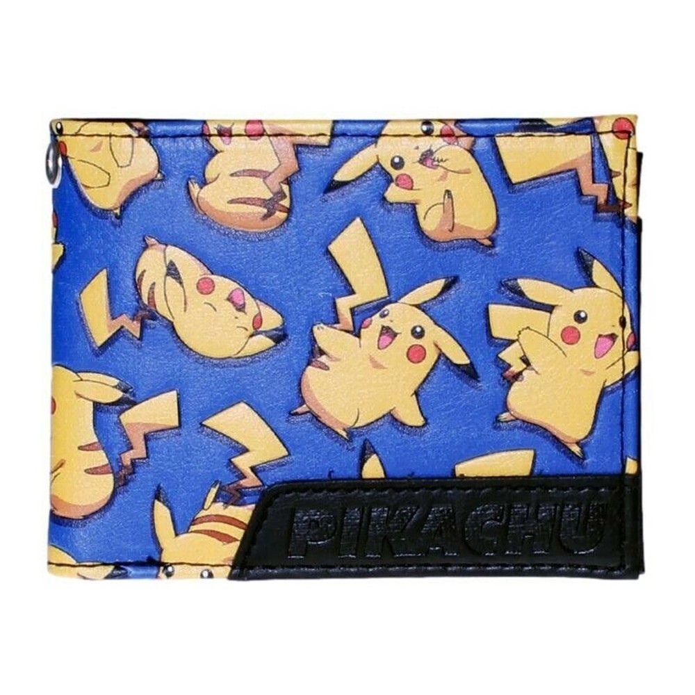 Pikachu All Over Print Blue Bi-Fold Wallet