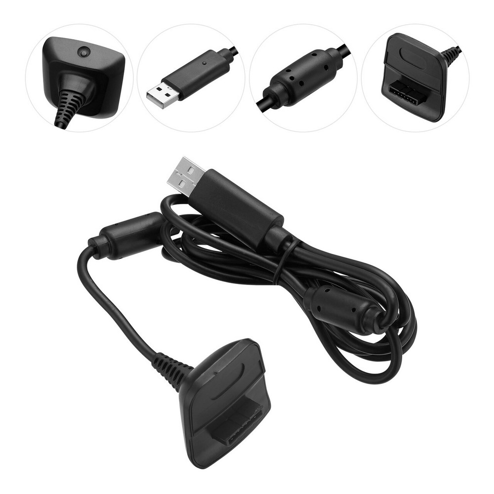 2 Battery Pack & Charger Dock For Microsoft Xbox 360 Wireless Controller Black