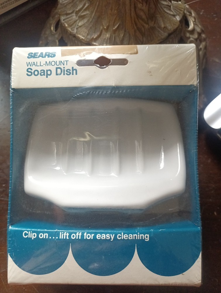 Sears Walmart Soap Dish Clip-on Ceramic