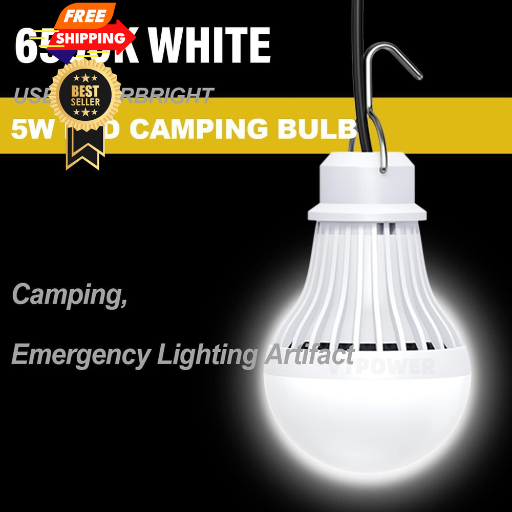 2 Pack USB Light Bulb, LED Camping Lantern, 8.2 ft Extra White