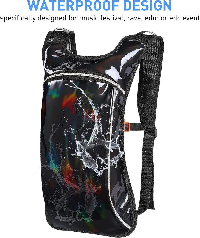 Rave Hydration Pack, Hydration Backpack with 2L Hydration Bladder, Festival E...