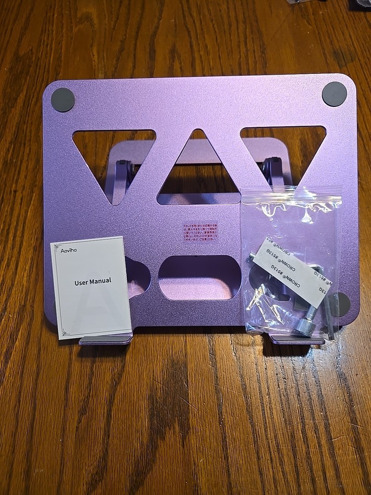 Adjustable lab top riser aluminum purple