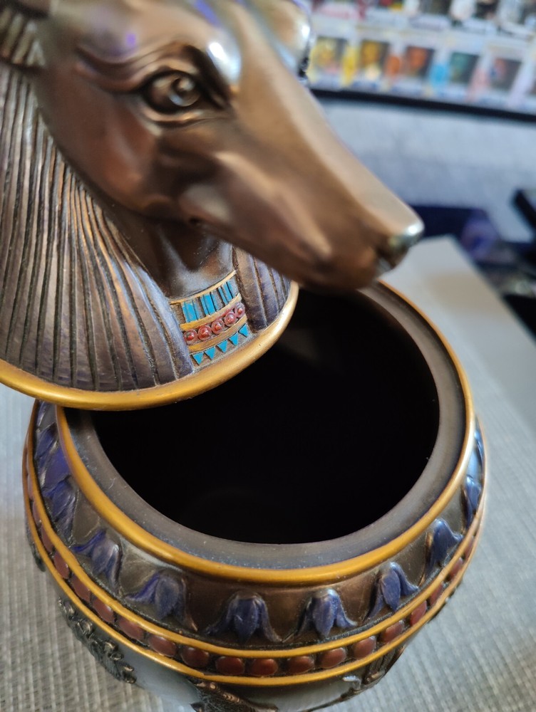 large egyptian anubis pet ashes urn (read description please)