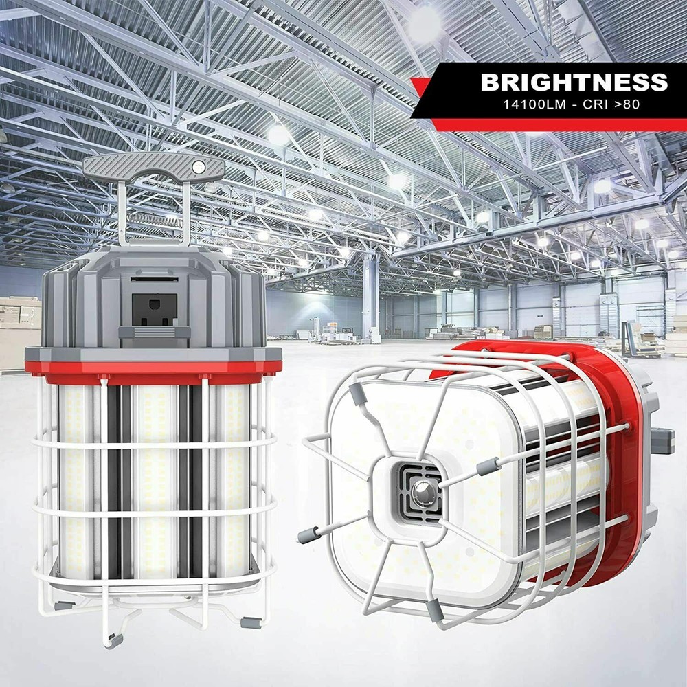 100W LED Temporary Work Light Linkable Construction Job Site Basement Lighting