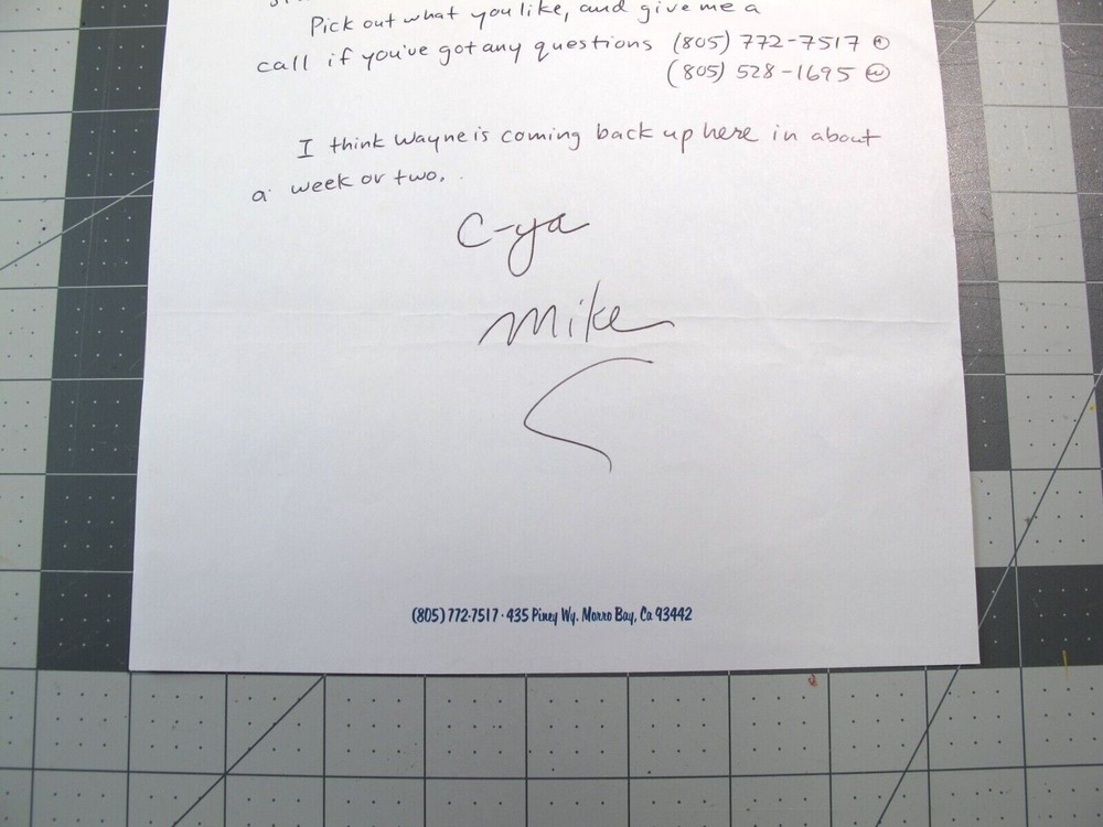 vtg Surfing ephemera - 1999 Dr. Ding letter