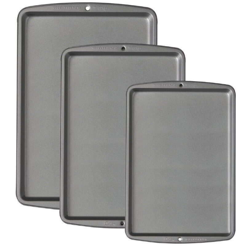 Wilton Bake It Better Non-Stick Cookie Sheet Pan Bakeware Set 3-Piece