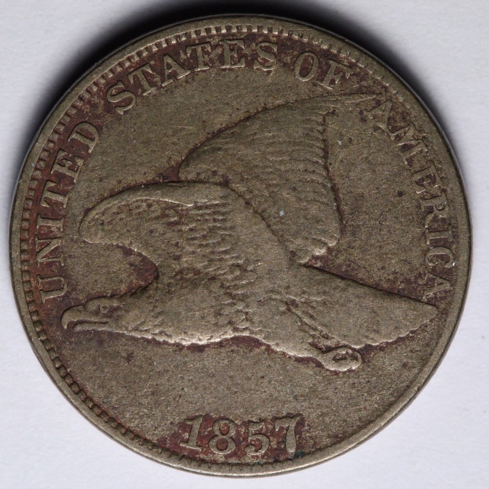 1857 Flying Eagle Cent Penny VF E122 KINF