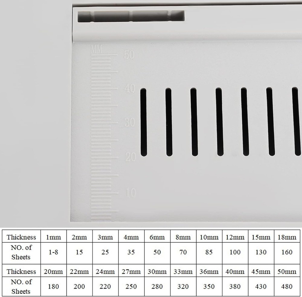 Hot melt binding machine, 500-sheet capacity, bookbinding material (white).