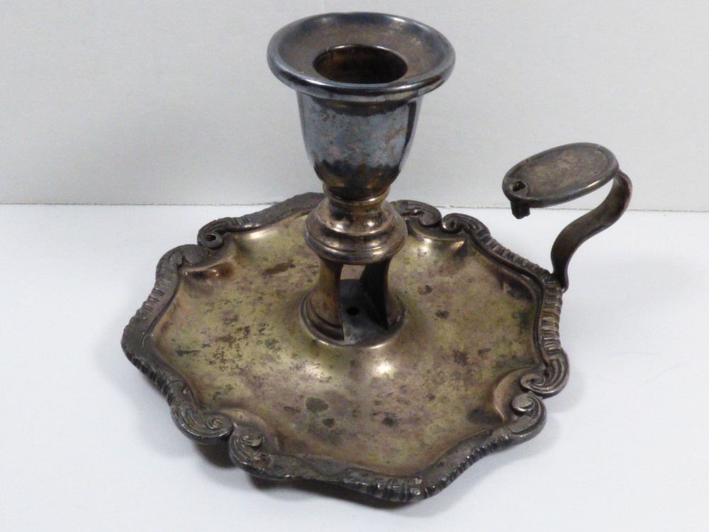 VTG Antique silver plate table candle stick holder