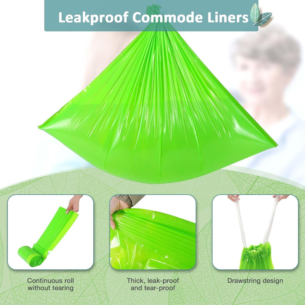 Commode Liners for Bedside Commode Vanilla Scented 100Pcs Disposable Bags Univer