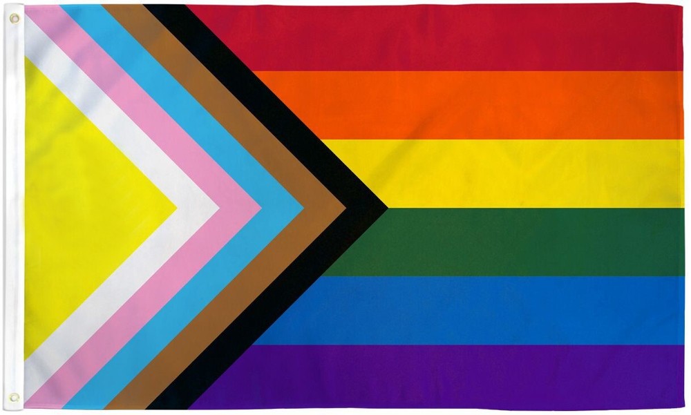 "Progress Pride" Polyester Double Sided High Quality 3 ft x 5 ft Flag