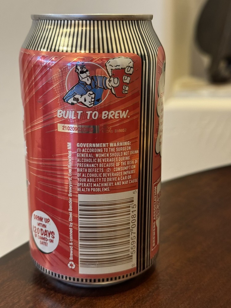 Steel Bender Raspberry Dynamite - New Mexico - Empty Beer Can Bottom Opened