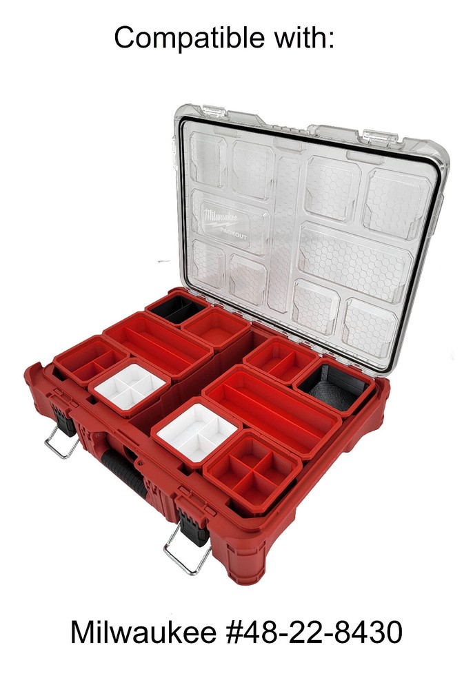 Milwaukee Packout Organizer Compatible Square Nesting Bin 3rd Height