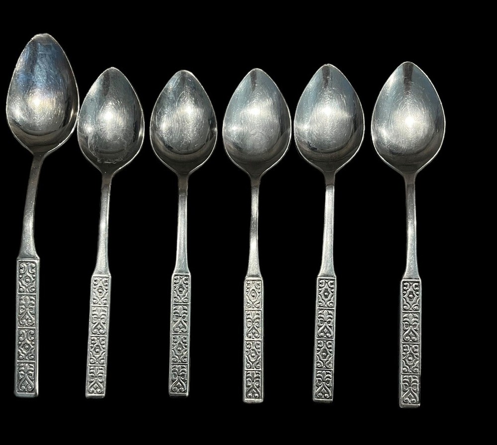 Vintage Nasco Stainless Flatware Moorish Pattern Replacement Tablespoons
