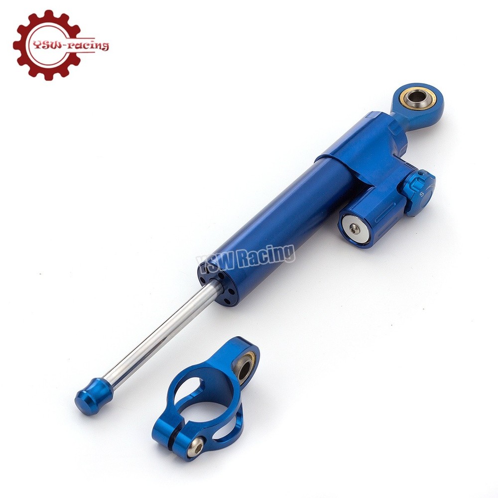 Motorcycle Dirt Universal CNC Adjustable Steering Damper Stabilizer Safety Blue
