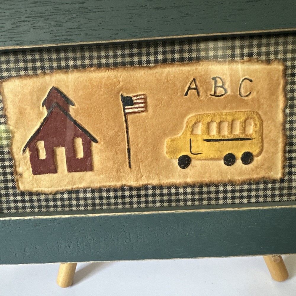 Homespun School Scene Frame By Jeri Baird