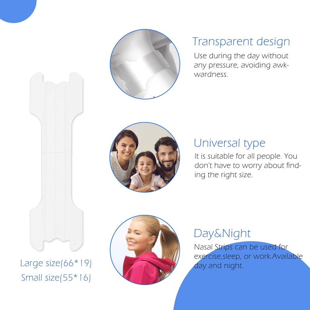 Upgraded Version Transparent Nasal Strips 66mm x 19mm 300 Pack